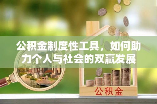 士林公积金制度性工具，如何助力个人与社会的双赢发展