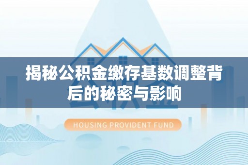 士林揭秘公积金缴存基数调整背后的秘密与影响