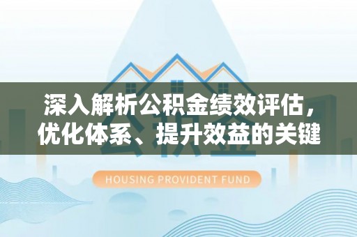 士林深入解析公积金绩效评估，优化体系、提升效益的关键路径