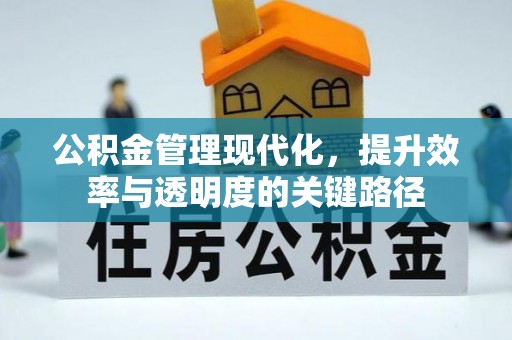 士林公积金管理现代化，提升效率与透明度的关键路径