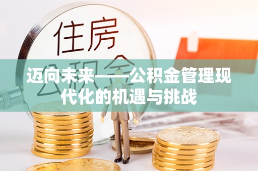 士林迈向未来——公积金管理现代化的机遇与挑战