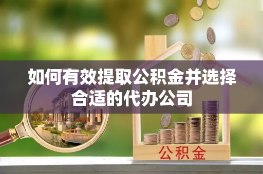 士林如何有效提取公积金并选择合适的代办公司