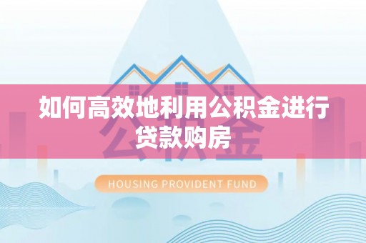 士林如何高效地利用公积金进行贷款购房