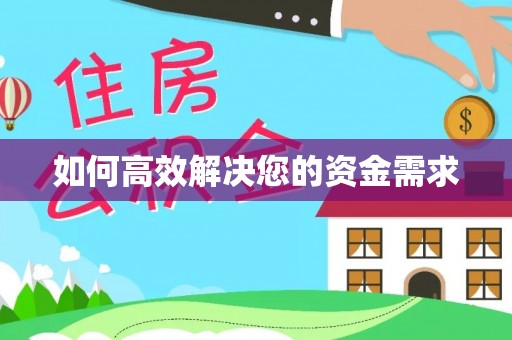 士林如何高效解决您的资金需求